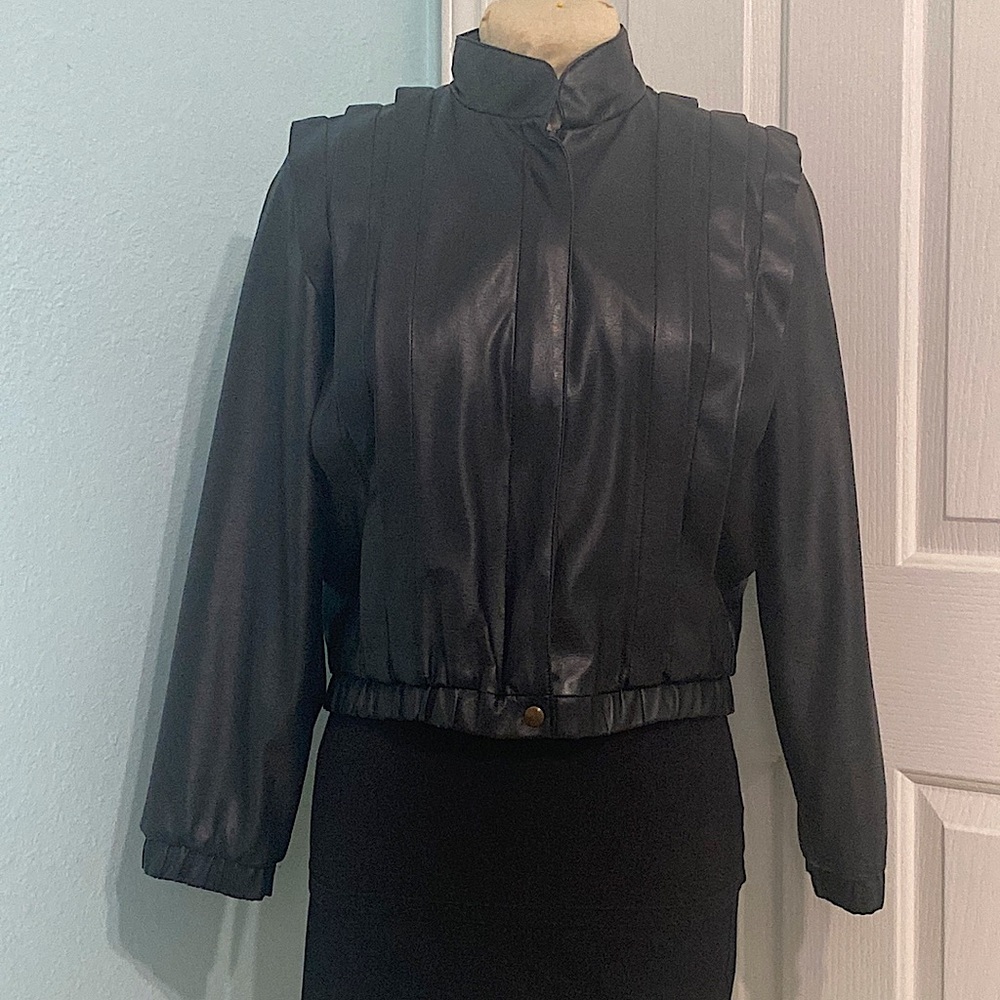 Pam Sloane Vintage faux leather jacket size 9